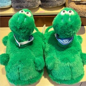 Green Dinosaur Plush Slippers